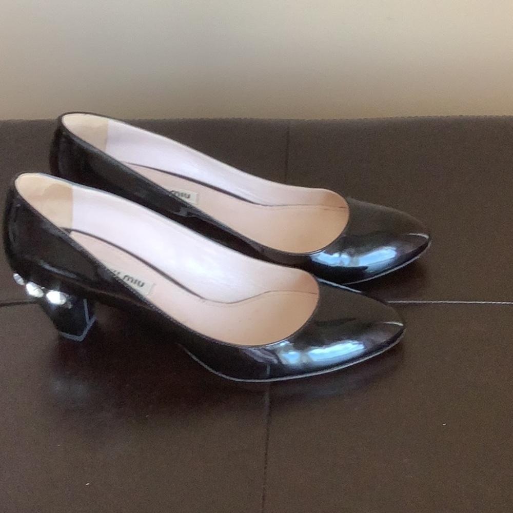 Black Patent Leather Miu Miu shoes, size 37.5